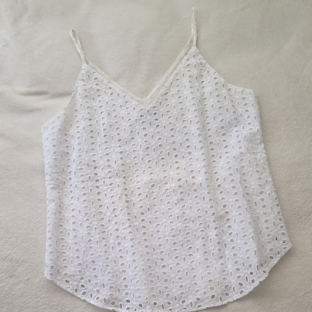 Express White Eyelet Camisole Top